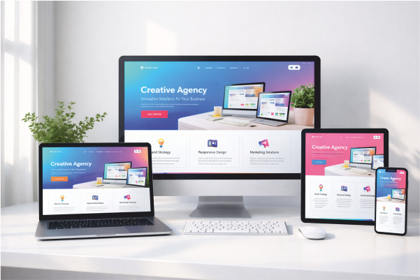 Responsive website design across devices
